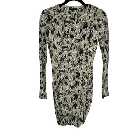 Rag & Bone Snake Print Poppy Draped Mini Dress Black & Gray Size Small - Picture 3 of 8